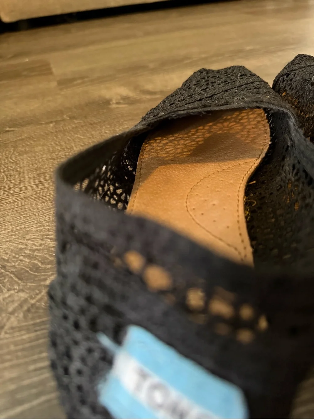 Toms Women's Black Crochet Slip-On Espadrilles